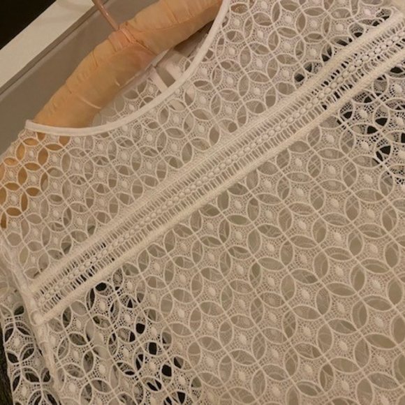 LOFT Crochet Lace 3/4 Sleeve Top - Picture 3 of 11